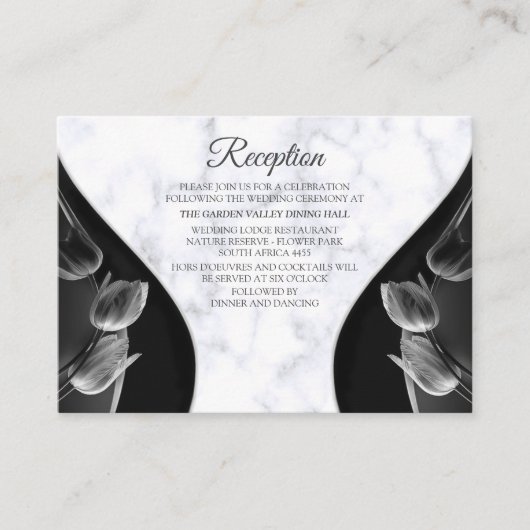 Modernes Weißes Marmorschwarz Abstrakt Begleitkarte (Vorderseite)