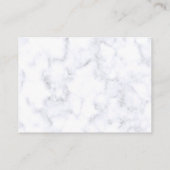 Modernes Weißes Marmorschwarz Abstrakt Begleitkarte (Rückseite)