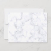 Modernes Weißes Marmorschwarz Abstrakt Einladung (Rückseite)