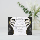 Modernes Weißes Marmorschwarz Abstrakt Einladung (Stehend Vorderseite)