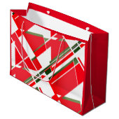 Modernes Weißes Rot aus dem Mittelalter mit grünen Große Geschenktüte (Vorderseite Schrägansicht)