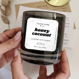 Modernes weißes Rustikales Textil-Label Quadratischer Aufkleber