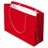 Modernes, weißes Schneeflocken rot Große Geschenktüte (Rückseite Schrägansicht)