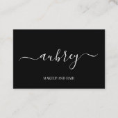 Modernes, weißes Schriftsystem Schwarz Visitenkarte (Vorderseite)