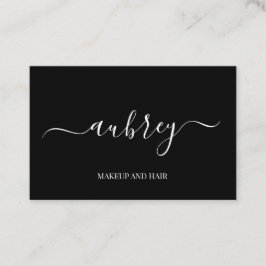 Modernes, weißes Schriftsystem Schwarz Visitenkarte