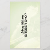 Modernes, weißes, schwarzes Barbier Flyer (Hinten)