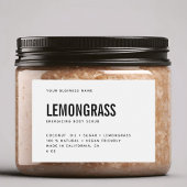 Modernes, weißes, schwarzes Körperpeeling Lebensmitteletikett