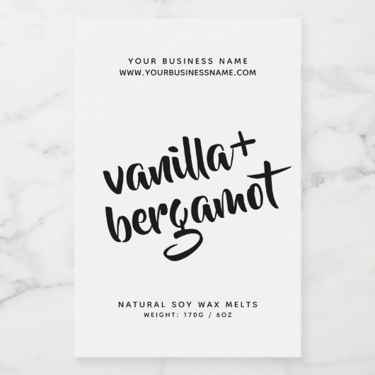 Modernes, weißes Sojawachs schmilzt Label Lebensmitteletikett (Einzelnes Label)