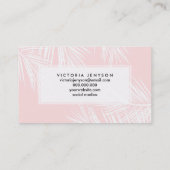 Modernes weißes tropisches stilvolles Rosa der Visitenkarte (Rückseite)