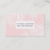 Modernes weißes tropisches stilvolles Rosa der Visitenkarte (Vorderseite)