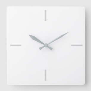 Modernes weißes u. graues Minimalistisches Quadratische Wanduhr