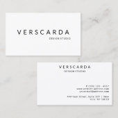 Modernes, weißes und schwarzes, feines Designstudi Visitenkarte (Vorne/Hinten)