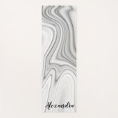 Modernes, weißes, weißes, flüssiges Marmormuster Yogamatte (Vorderseite)