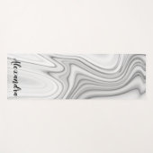 Modernes, weißes, weißes, flüssiges Marmormuster Yogamatte (Vorderseite (Horizontal))