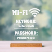 Modernes, weißes Wifi-Kennwort und Netzwerk Acrylschild (Neutral)