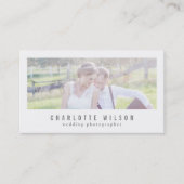 Modernes Weißfotograf-Foto Visitenkarte (Vorderseite)