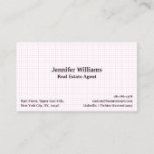 Modernes Weißrosa Geländertes geometrisches Muster Visitenkarte (Vorderseite)