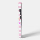 Modernes Weißrosa Gestreifte Angelfische Personali Case-Mate iPhone Hülle (Rückseite / Links)