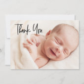 Modernes Welcome Baby Dusche Foto Dankeskarte (Vorderseite)