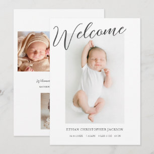 Modernes Welcome Baby Foto Birth Ankündigung