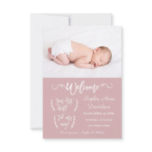 Modernes Welcome Foto Baby Girl Geburtserklärung