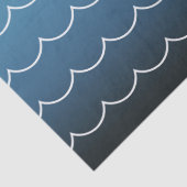 Modernes Wellenmuster Licht in Dunkelblau Seidenpapier (Detail)