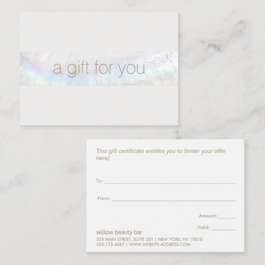 Modernes Wellness-Center-Salon Tropical Gift Certi Visitenkarte (Vorne/Hinten)