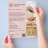 Modernes Wellness-Center Wellness Pink Werbeuntern Flyer (Hand)