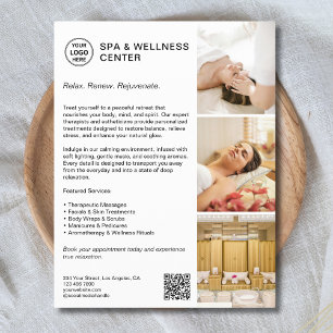 Modernes Wellness-Center Wellness Weißes Werbeunte Flyer