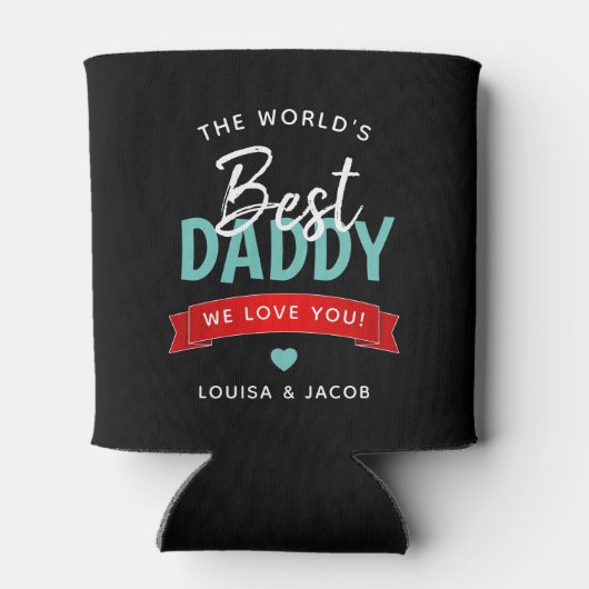 Modernes "Welt-Bester Papa"-Personalisierte Dosenkühler (Rückseite)