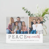Modernes Weltfrieden 2 Foto Feiertagskarte (Stehend Vorderseite)