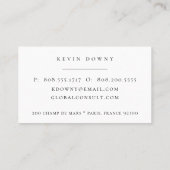 Modernes Weltkarte-Schwarzes Visitenkarte (Rückseite)