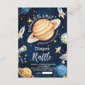 Modernes Weltraum Außengalaxie Diapper Raffle Begleitkarte (Vorderseite)