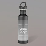 Modernes Werbelogo und Text | Editierbare Farbe Edelstahlflasche<br><div class="desc">Individuell anpassbares modernes Design mit eigenem Logo.</div>