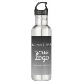 Modernes Werbelogo und Text | Editierbare Farbe Edelstahlflasche (Vorderseite)