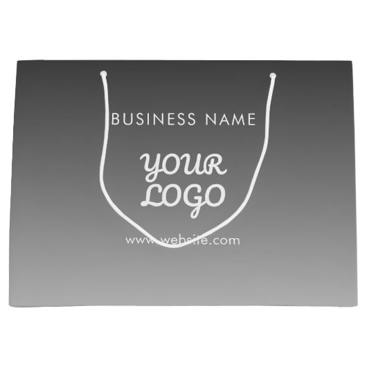 Modernes Werbelogo und Text | Editierbare Farbe Große Geschenktüte (Vorderseite)