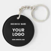 Modernes Werbelogo und Text | Editierbare Farbe Schlüsselanhänger (Rückseite)