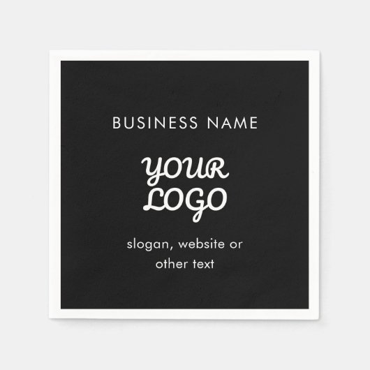 Modernes Werbelogo und Text | Editierbare Farbe Serviette (Vorderseite)