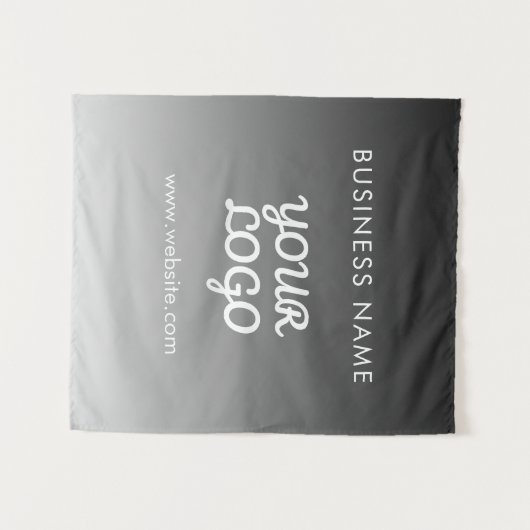 Modernes Werbelogo und Text | Editierbare Farbe Wandteppich (Vorderseite (Horizontal))