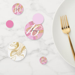 Modernes Wertvoll rosa Goldmarmor Süß 16 Konfetti