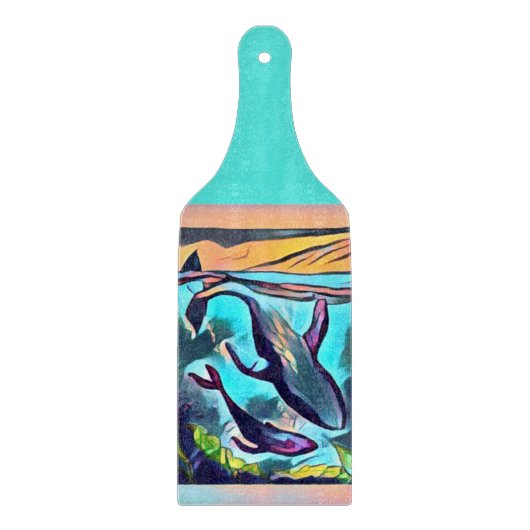 Modernes Whalet Art Cutting Board Schneidebrett (Vorderseite)