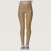 Modernes Wheat Brown Flick Muster Leggings (Vorderseite)