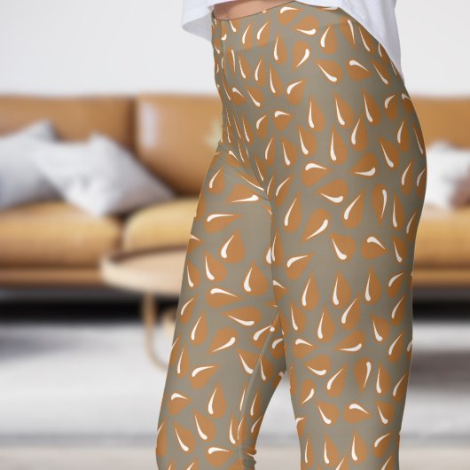 Modernes Wheat Brown Flick Muster Leggings
