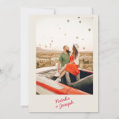 Modernes Whimsical bunt Retro Fun Foto Hochzeit Einladung (Rückseite)