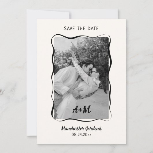 Modernes & Whimsikales Handzeichnen Save the Date Einladung (Vorderseite)