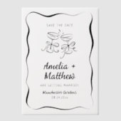 Modernes & Whimsikales Handzeichnen Save the Date Pergament Einladungen (Vorderseite)