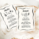 Modernes & Whimsikhandgezeichnetes Dessert & Drink Menükarte<br><div class="desc">Die Kollektion "Modern & Whimsical Hand Drawn Wedding" besticht durch einen spielerischen und eleganten Charme und ein entspanntes Design. Mit eigenartigen, handgezeichnet Illustrationen von Hochzeitsgegenständen verleiht diese Suite den Hochzeitsfeiern einen hellen und fröhlichen Eindruck. Der skurrile Rahmen und der moderne, lässige Schriftart fügen eine persönliche Touch hinzu, während ein elegantes...</div>