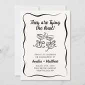 Modernes & Whimsikhandgezeichnetes Engagment Einladung (Vorderseite)