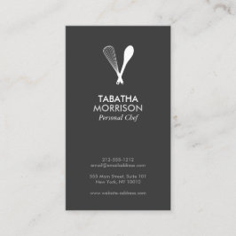 MODERNES WHISK & SPOON auf DK GRAY Business Card Visitenkarte
