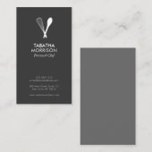 MODERNES WHISK & SPOON auf DK GRAY Business Card Visitenkarte (Vorne/Hinten)